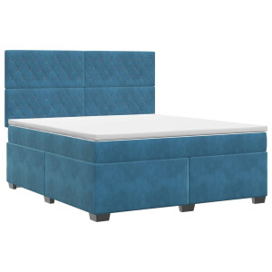 vidaXL Boxspringbed met matras Blauw 140 x 190 cm Fluweel