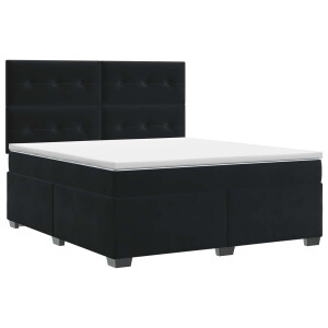 vidaXL Boxspringbed met matras Zwart 140 x 190 cm Fluweel