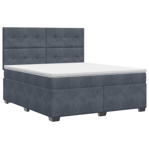 vidaXL Boxspringbed met matras Donkergrijs 140 x 200 cm Fluweel