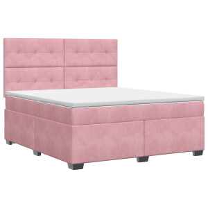 vidaXL Boxspringbed met matras Roze 140 x 200 cm Fluweel