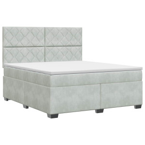 vidaXL Boxspringbed met matras Lichtgrijs 140 x 200 cm Fluweel