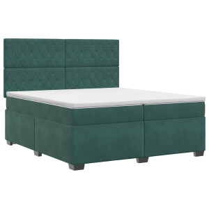 vidaXL Boxspringbed met matras Donkergroen 200 x 200 cm Fluweel