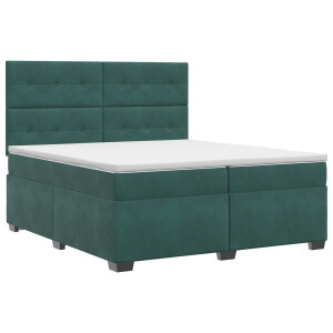 vidaXL Boxspringbed met matras Donkergroen 200 x 200 cm Fluweel