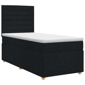 vidaXL Boxspringbed met matras met hoofdeinde Zwart 80 x 200 cm Stof