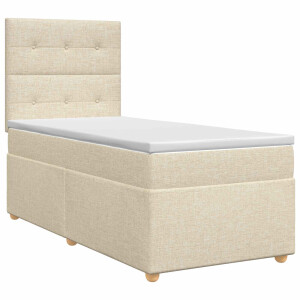 vidaXL Boxspringbed met matras Crèmekleurig 80 x 200 cm Stof