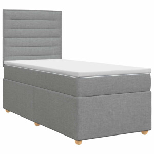 vidaXL Boxspringbed met matras Lichtgrijs 100 x 200 cm Stof