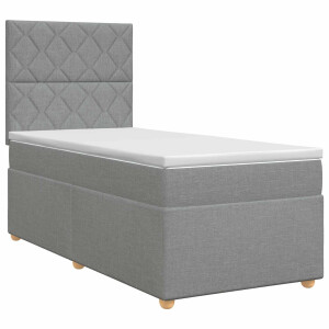 vidaXL Boxspringbed met matras Lichtgrijs 100 x 200 cm Stof