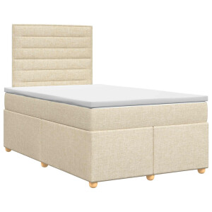 vidaXL Boxspringbed met matras Crèmekleurig 120 x 190 cm Stof