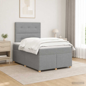 vidaXL Boxspringbed met matras Lichtgrijs 120 x 190 cm Stof