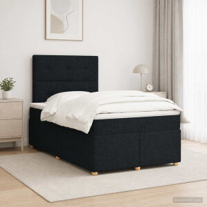 vidaXL Boxspringbed met matras met hoofdeinde Zwart 120 x 190 cm Stof