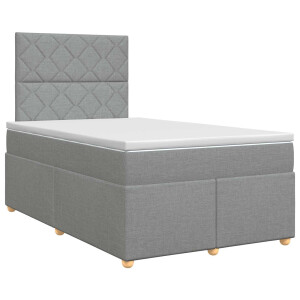 vidaXL Boxspringbed met matras Lichtgrijs 120 x 190 cm Stof
