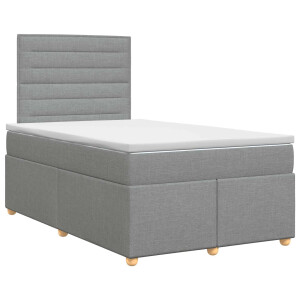 vidaXL Boxspringbed met matras Lichtgrijs 120 x 200 cm Stof