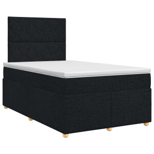 vidaXL Boxspringbed met matras met hoofdeinde Zwart 120 x 200 cm Stof