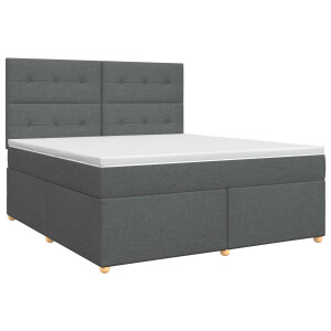 vidaXL Boxspringbed met matras Donkergrijs 140 x 190 cm Stof