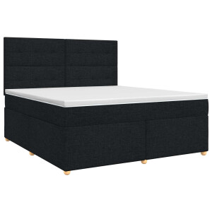 vidaXL Boxspringbed met matras met hoofdeinde Zwart 160 x 200 cm Stof