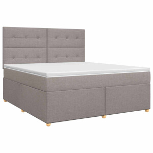 vidaXL Boxspringbed met matras met hoofdeinde Taupe 160 x 200 cm Stof