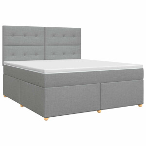 vidaXL Boxspringbed met matras Lichtgrijs 180 x 200 cm Stof