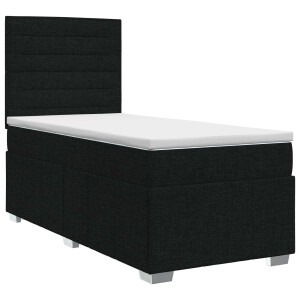 vidaXL Boxspringbed met matras met hoofdeinde Zwart 80 x 200 cm Stof