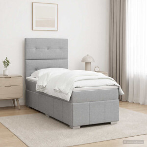 vidaXL Boxspringbed met matras Lichtgrijs 100 x 200 cm Stof