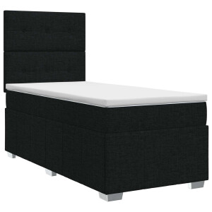 vidaXL Boxspringbed met matras met hoofdeinde Zwart 80 x 200 cm Stof