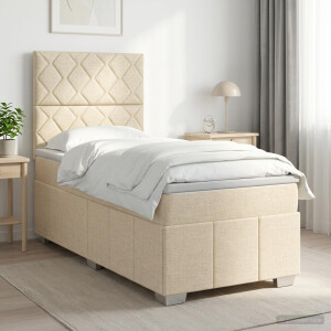 vidaXL Boxspringbed met matras Crèmekleurig 80 x 200 cm Stof