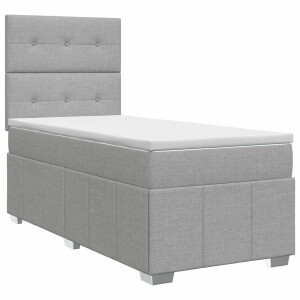 vidaXL Boxspringbed met matras Lichtgrijs 90 x 200 cm Stof