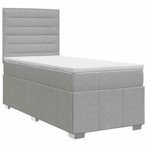 vidaXL Boxspringbed met matras Lichtgrijs 100 x 200 cm Stof