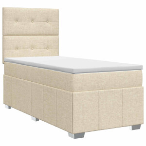 vidaXL Boxspringbed met matras Crèmekleurig 100 x 200 cm Stof