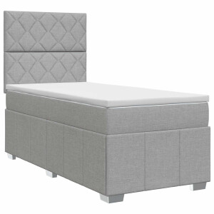 vidaXL Boxspringbed met matras Lichtgrijs 100 x 200 cm Stof