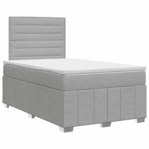 vidaXL Boxspringbed met matras Lichtgrijs 120 x 190 cm Stof