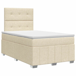 vidaXL Boxspringbed met matras Crèmekleurig 120 x 200 cm Stof