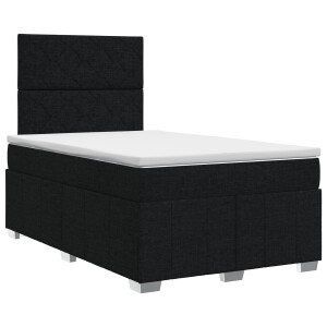 vidaXL Boxspringbed met matras met hoofdeinde Zwart 120 x 200 cm Stof