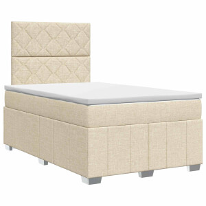 vidaXL Boxspringbed met matras Crèmekleurig 120 x 200 cm Stof