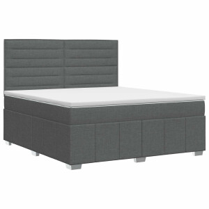 vidaXL Boxspringbed met matras Donkergrijs 140 x 190 cm Stof