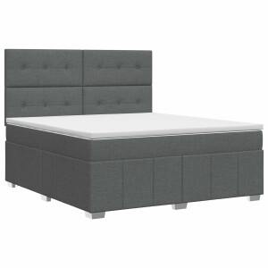 vidaXL Boxspringbed met matras Donkergrijs 140 x 190 cm Stof