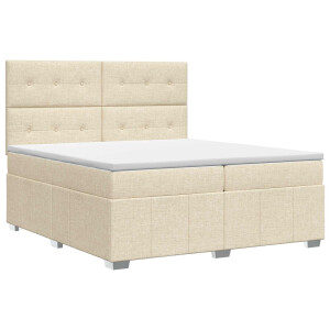 vidaXL Boxspringbed met matras Crèmekleurig 140 x 190 cm Stof