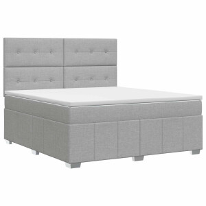 vidaXL Boxspringbed met matras Lichtgrijs 140 x 200 cm Stof
