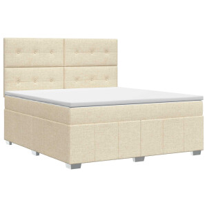 vidaXL Boxspringbed met matras Crèmekleurig 140 x 200 cm Stof