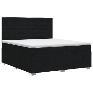 vidaXL Boxspringbed met matras met hoofdeinde Zwart 160 x 200 cm Stof