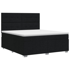 vidaXL Boxspringbed met matras met hoofdeinde Zwart 160 x 200 cm Stof