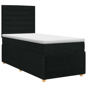 vidaXL Boxspringbed met matras met hoofdeinde Zwart 80 x 200 cm Stof