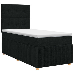 vidaXL Boxspringbed met matras met hoofdeinde Zwart 80 x 200 cm Stof