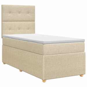 vidaXL Boxspringbed met matras Crèmekleurig 90 x 190 cm Stof