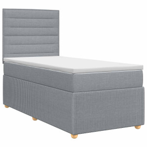 vidaXL Boxspringbed met matras Lichtgrijs 100 x 200 cm Stof
