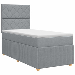 vidaXL Boxspringbed met matras Lichtgrijs 100 x 200 cm Stof