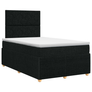 vidaXL Boxspringbed met matras met hoofdeinde Zwart 120 x 190 cm Stof