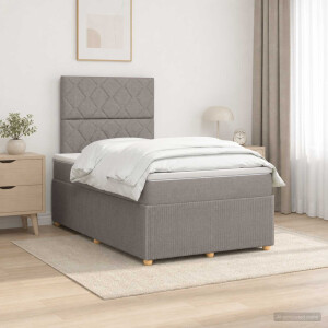 vidaXL Boxspringbed met matras met hoofdeinde Taupe 120 x 200 cm Stof