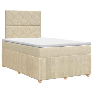 vidaXL Boxspringbed met matras Crèmekleurig 120 x 190 cm Stof