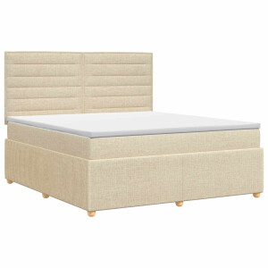 vidaXL Boxspringbed met matras Crèmekleurig 140 x 200 cm Stof