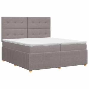 vidaXL Boxspringbed met matras met hoofdeinde Taupe 160 x 200 cm Stof